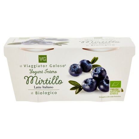 Yogurt Intero al Mirtillo BIO, 2x125 g